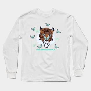 Tiger & Butterfly On Nose Long Sleeve T-Shirt